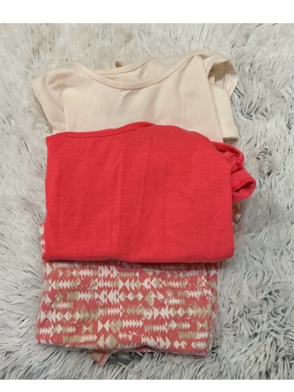 Maurices Tank Top Bundle (3) coral cream & patterned  XL Casual Basic Layering - Picture 3 of 8